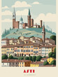 Asti: Beautiful vintage-styled poster of with a city and the name Asti in Piedmont