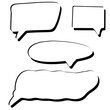 Set of speak bubble text, chatting box, message box outline cartoon vector illustration design. Perfect for various purposes, including social media posts, graphic designs, merchandise, and more.