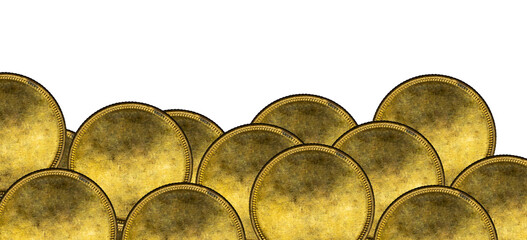 Wall Mural - old clean gold coins. background