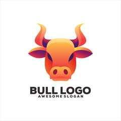 Wall Mural - bull head gradient logo modern abstract