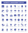 The business and Management blue fill color Icon Collection Set contains such Icons as strategy, report, support, review, award, team, solution, mission, vision, and more. Simple web icons set.
