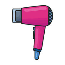 Hair Dryer Vector Icon.Color Vector Icon Isolated On White Background Hair Dryer .