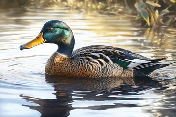 Wall Mural - duck on the lake