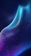 © tashechka - Abstract waving particle technology background. Abstract wave moving dots flow particles, hi-tech and big data background design for brochures, flyers, magazine, business card, banner. AI generation