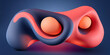 © ADDICTIVE STOCK - Generative AI illustration of modern abstract gradient of deep blue and orange with smooth curved solid geometric shape over blue background