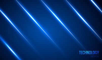 Wall Mural - Technology futuristic light rays on dark blue background. Light rays futuristic technology background, Laser beams. Abstract laser beams of light. Rays of neon light, Neon lines, glow. Vector EPS10.