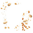scatter peanut isolated on transparent background cutout , generative ai