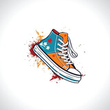 Fototapeta Młodzieżowe - Sneaker Vector Illustration Shoe Vector Shoe Logo Design
