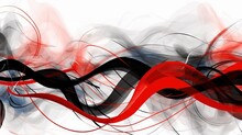  A Red Black And White Abstract Design On A White Background With A Black And Red Swirl In The Middle Of The Image And A White Background.  Generative Ai