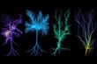 Bioluminescent Synapses. Depiction of neural flow using glowing, bioluminescent organisms such as plankton or bacteria that simulate the movement of electrical signals in the brain. AI