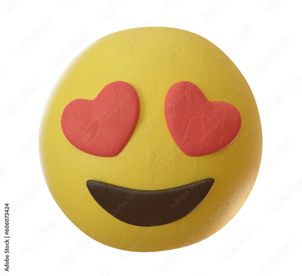 emoji with heart eyes isolated on white background. 3d rendering ...