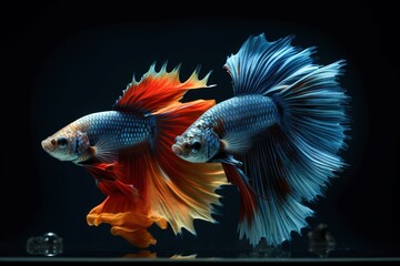 Wall Mural - A stunning display of betta fighting fish