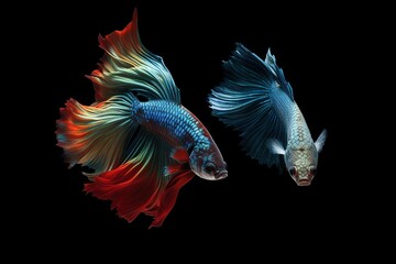 Sticker - A stunning display of betta fighting fish