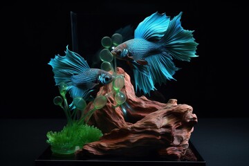 Sticker - A stunning display of betta fighting fish