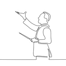 man at the blackboard explaining the lecture