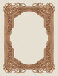 antique gold frame engraving vector illustration