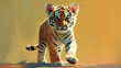 Cute little tiger illustration - generative AI, AI generated