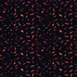 Illustrated abstract colorful doodle seamless pattern on black. Created using generative ai.
