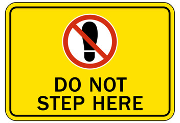 Not a step warning sign and labels