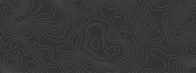 Abstract wave black and white curved lines topographic contours map background. Abstract geographic wavy and curve grid lines map background.