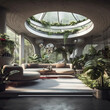 arquitectura moderna con plantas with IA generativa
