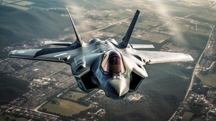 Wall Mural - Lockheed Martin F-35 Lightning II. Generative AI