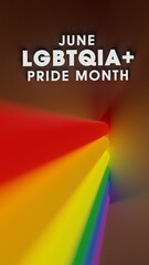 LGBTQIA pride month 3D vertical render background