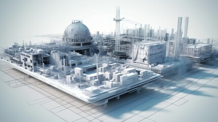 Aufkleber - Architecture using BIM technology, generative ai