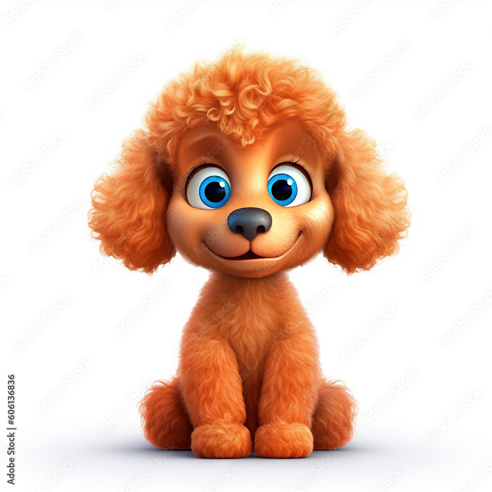 Cute Poodle dog - generative AI, AI generated Stock Illustration ...
