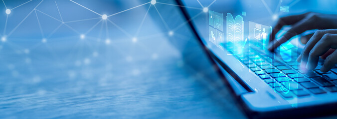concept webinar online, education, studying, seminar, training, on internet, e-learning