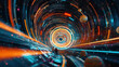 canvas print picture Time tunnel through space - generative AI, AI generated