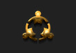 People family golden logo forming teamwork collaboration icon