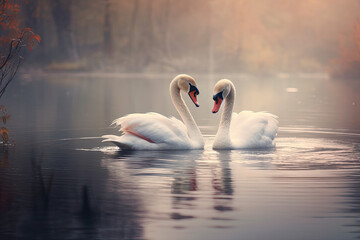 Wall Mural - Graceful Swans