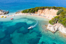 Ksamil Beaches. Four Islands. The Bay. The Tetran Archipelago. Ksamil. Albania. Drone Shooting. Aerial Photography