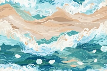  Abstract beautiful sandy beaches background with crystal. Backdrop for design. AI generated, human enhanced