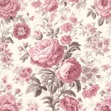 Fototapeta Storczyk - seamless pattern with pink roses
