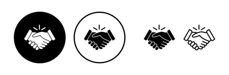 Hand shake icon vector. business handshake. contract agreement. partnership