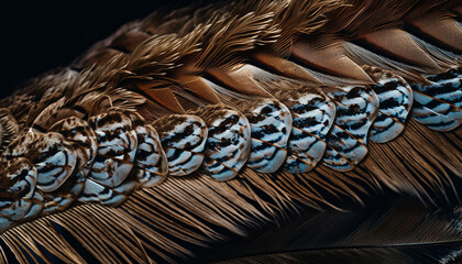 Canvas Print - Vibrant feathers adorn the elegance of peacock generated by AI