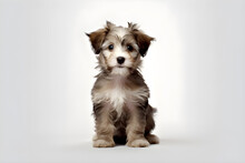 Cute Scruffy Puppy Portrait Studio Shot