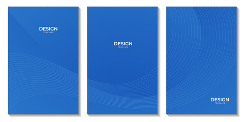 set of flyers. abstract blue wave background for business