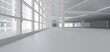 Luxury white abstract architectural minimalistic background. Contemporary showroom. Modern  exhibition stand. Empty gallery. Backlight. Polygonal Graphic Design. 3D illustration and rendering.