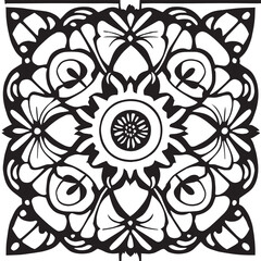 flower design black and white