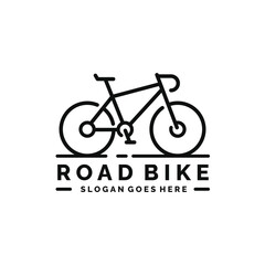 Canvas Print - Road bike logo design vector illustration