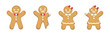© Aletheia Shade - Set of gingerbread man and woman sweet cookies, whole and with bite clipart. Holiday winter Christmas symbols. Vector illustration.