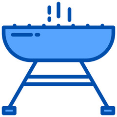 Wall Mural - BBQ blue outline icon