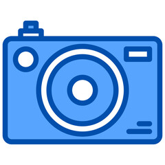 Wall Mural - Camera blue outline icon