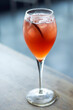 Blood Orange and Prosecco wine spritzer cocktail