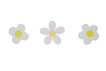 Wall Mural - flowers on white, Set Flower, logo, love, emoji, cut, white, sticker, daisy