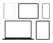 Mockup, notebook, laptop, tablets, smarphone on white background vector eps 10