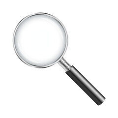 Magnifying glass on transparent background. PNG design element.